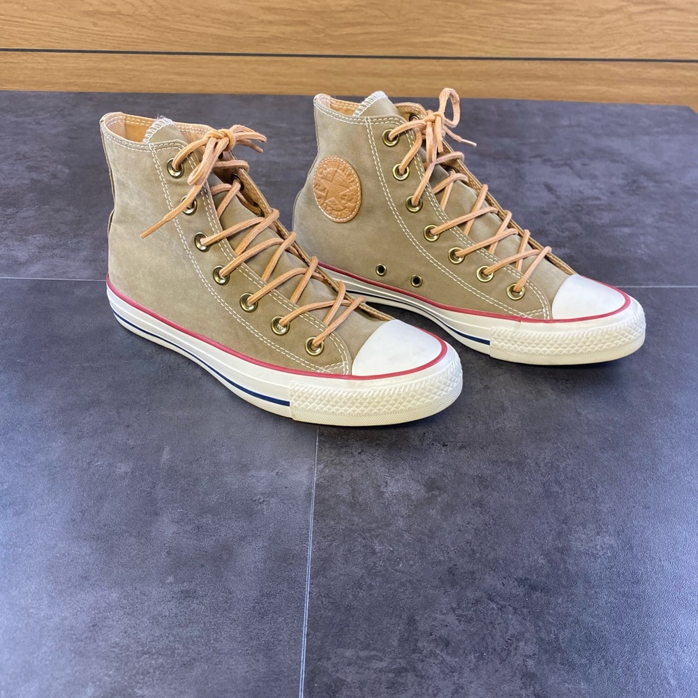 Converse Unisex Tan Lux peached suede High-Top Athletic Shoes W7 M5 - Picture 2 of 8